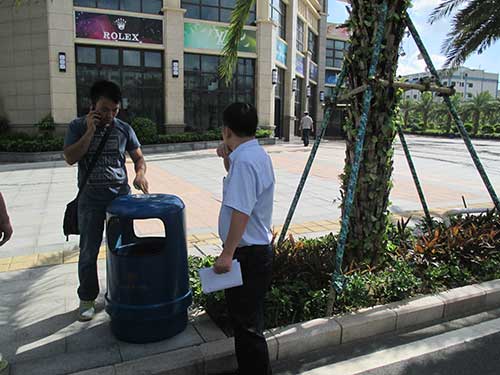 欣方圳垃圾桶廠家的玻璃鋼環保垃圾箱立足貴陽市場